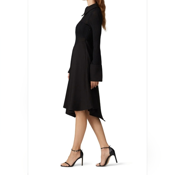 ELLERY Calabasas Zip Up Panel Long Sleeve Black Dress Size 14 - Picture 9 of 13